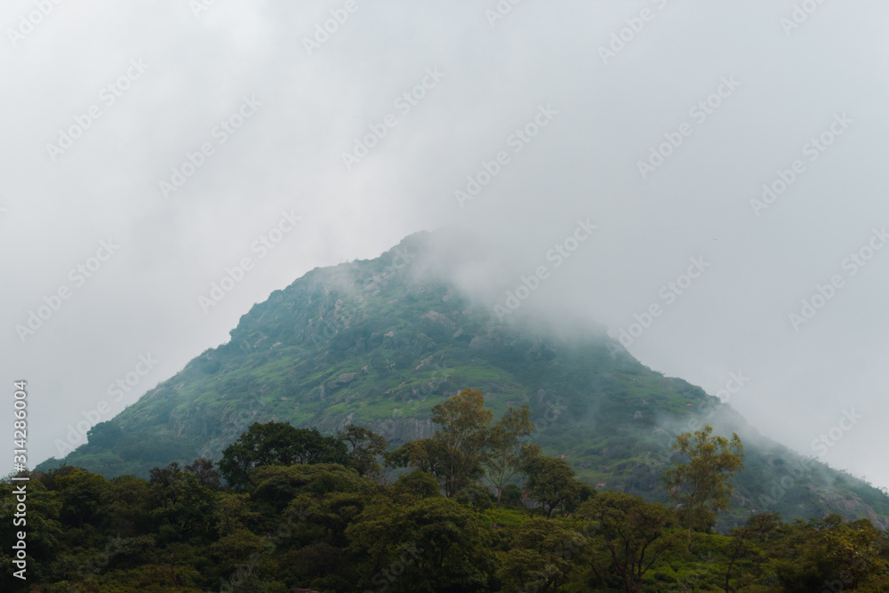 Clouds above the mountain at Mount Abu in Rajasthan, India