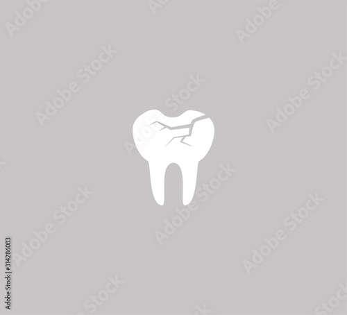 Treatment of diseased teeth - hygiene and oral care. Vector logo bad tooth - template for dental clinic