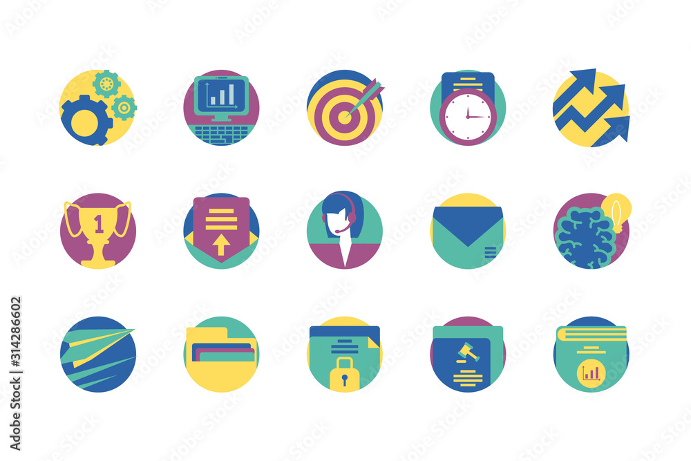 Strategy and management icon set vector design Strategy and management icon set vector design