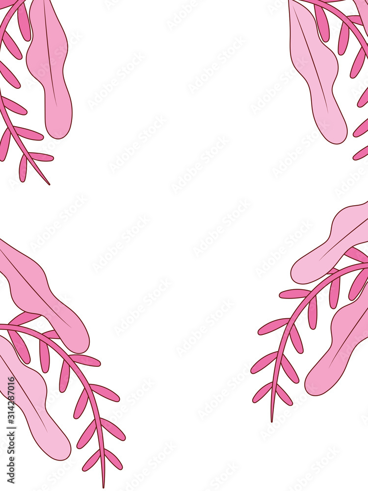 Isolated pink leaves vector design