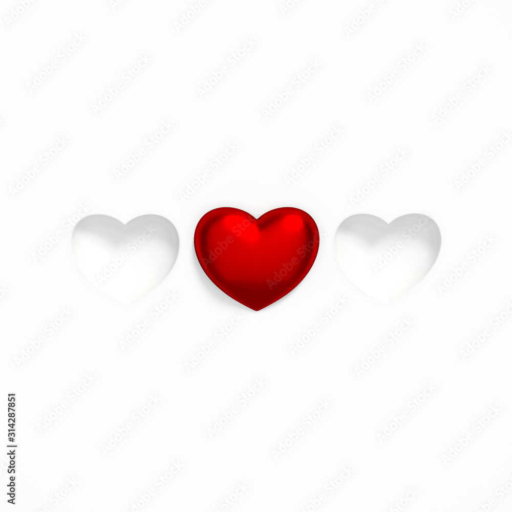 on 3d rendering. 3d illustration Love and Valentines Day greeting card, invitation or banner template minimal concept. on 3d rendering. 3d illustration Love and Valentines Day greeting card, invitation or banner template minimal concept.