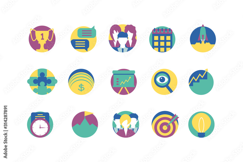 Strategy and management icon set vector design Strategy and management icon set vector design