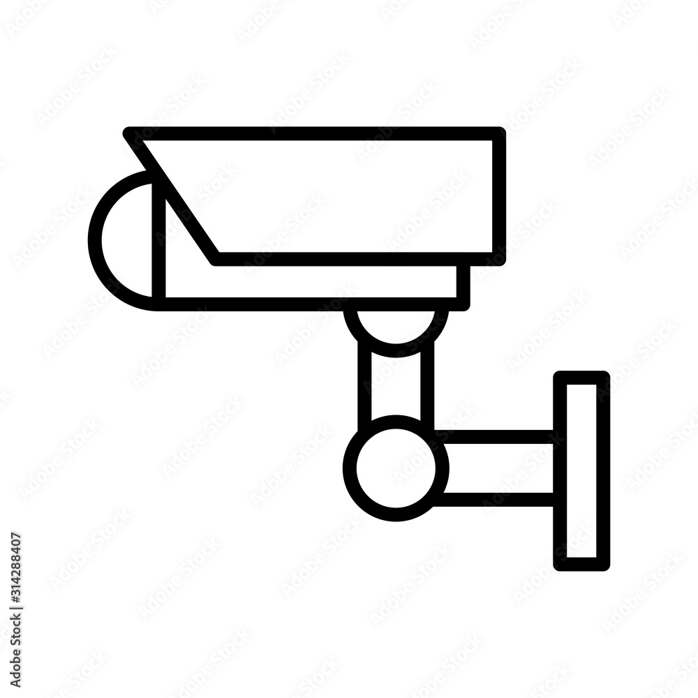 CCTV, surveillance camera icon vector in line style CCTV, surveillance camera icon vector in line style