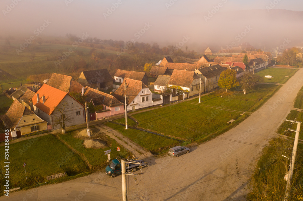 Drone photo during magic golden light in Crit, Transylvania foto de Stock |  Adobe Stock