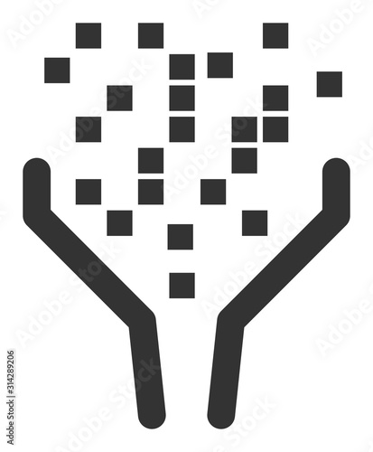 Data processing funnel vector icon. Flat Data processing funnel symbol is isolated on a white background.