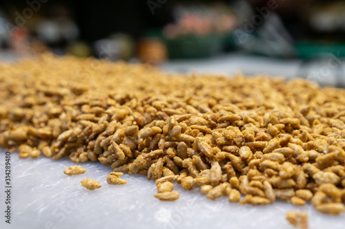 Closeup of sunflower seeds in the market