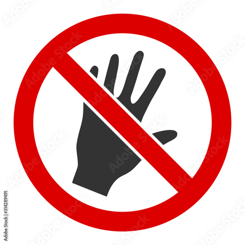 Do not touch vector icon. Flat Do not touch symbol is isolated on a white background.
