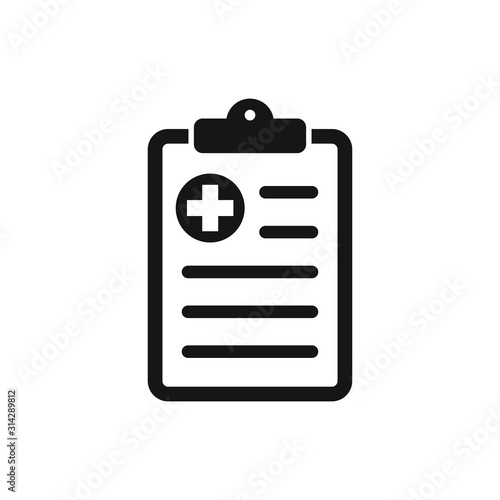 Medical record icon, medical report icon, vector isolated