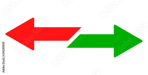 Exchange arrows vector icon. Flat Exchange arrows pictogram is isolated on a white background.