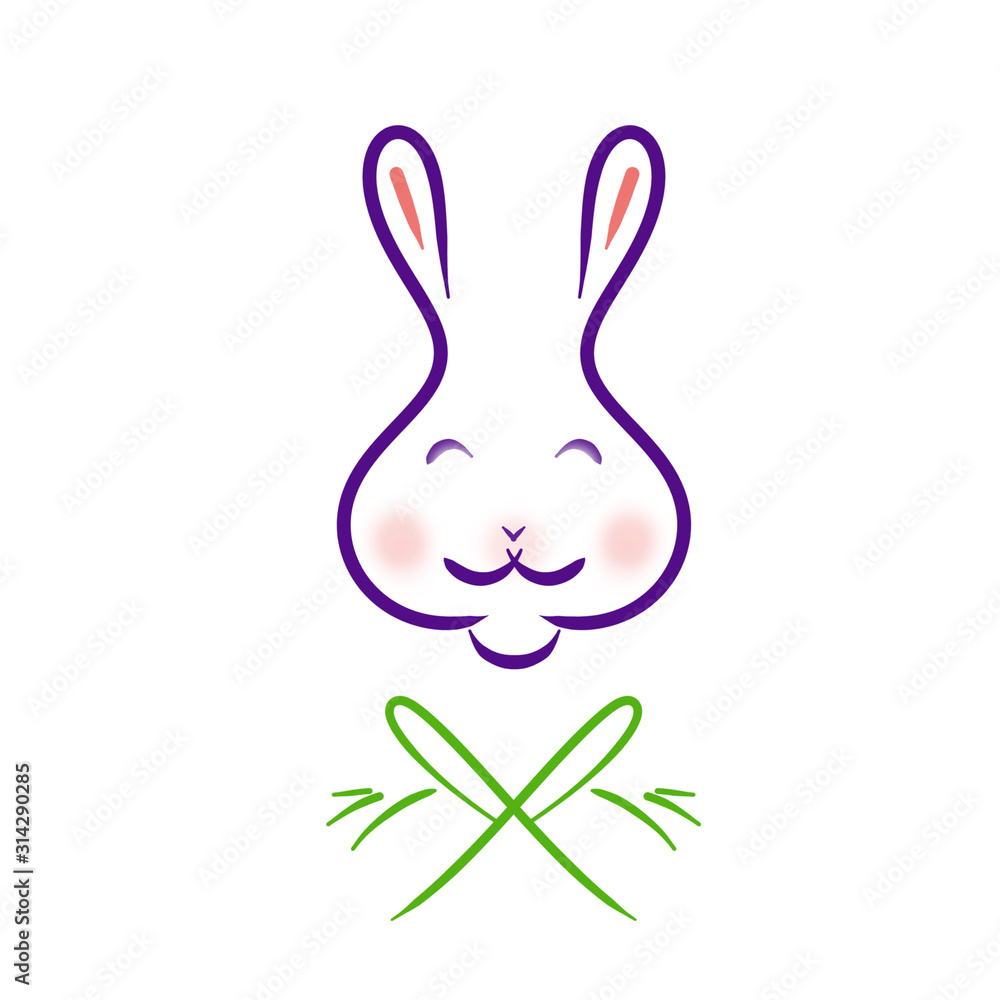 Simple cute illustration of rabbit. Simple cute illustration of rabbit.