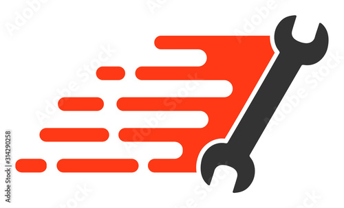 Fast repair vector icon. Flat Fast repair pictogram is isolated on a white background.