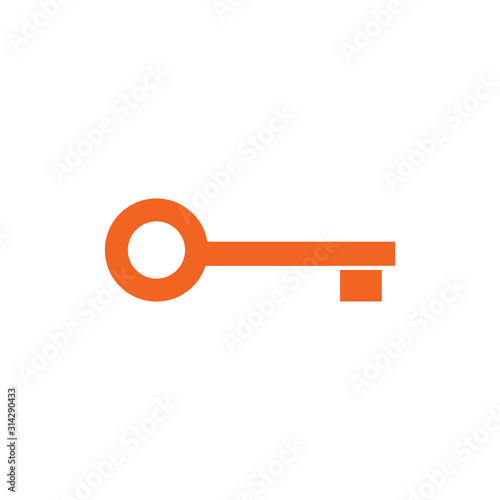 Simple key logo icon design vector template