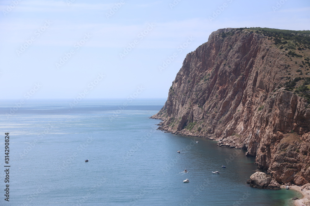 Sea view from a cliff in Crimea