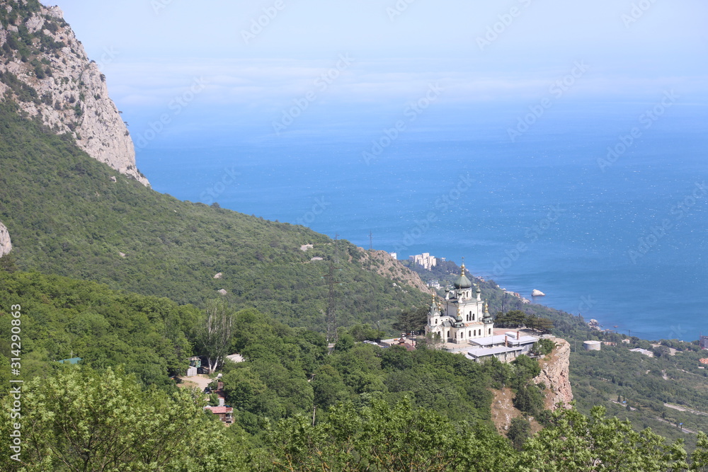 Sea view from a cliff in Crimea