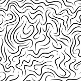 Abstract wavy seamless pattern. Black lines on white isolated background.
