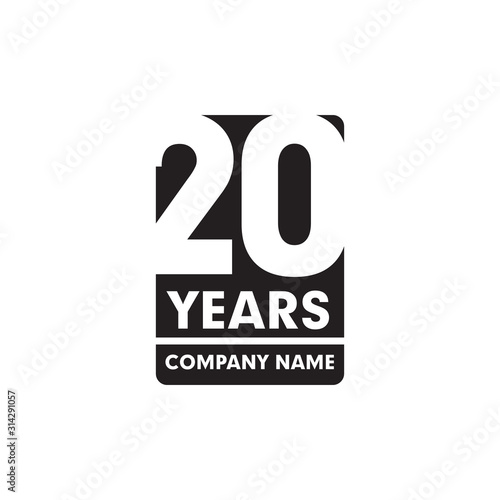 20th year anniversary emblem logo design