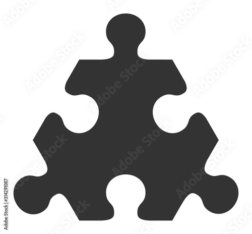 Hex puzzle item vector icon. Flat Hex puzzle item symbol is isolated on a white background.