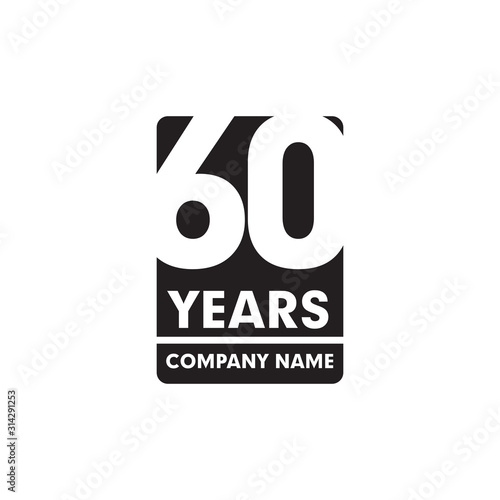 60th year anniversary emblem logo design