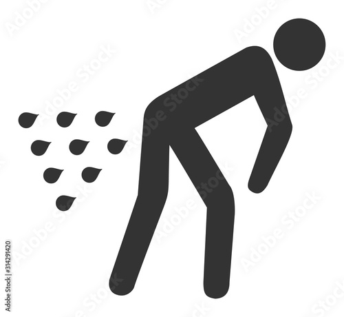 Man diarrhea vector icon. Flat Man diarrhea symbol is isolated on a white background.