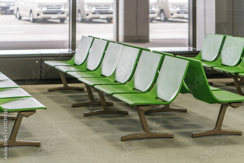 Obraz na płótnie Chairs in modern airport terminal w salonie