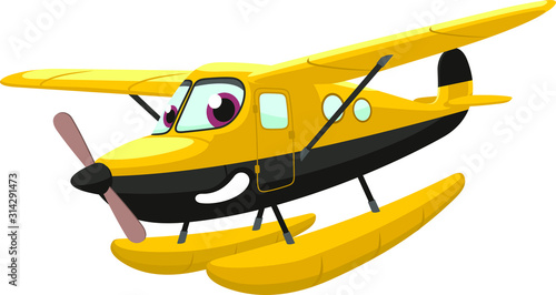 Airplane cartoon hydroplane