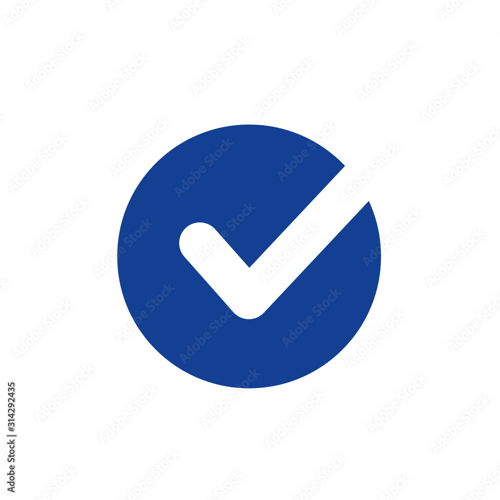 Vector Tick Icon. Correct symbol illustration. Checkmark icon. Stock vector illustration isolated on white background.