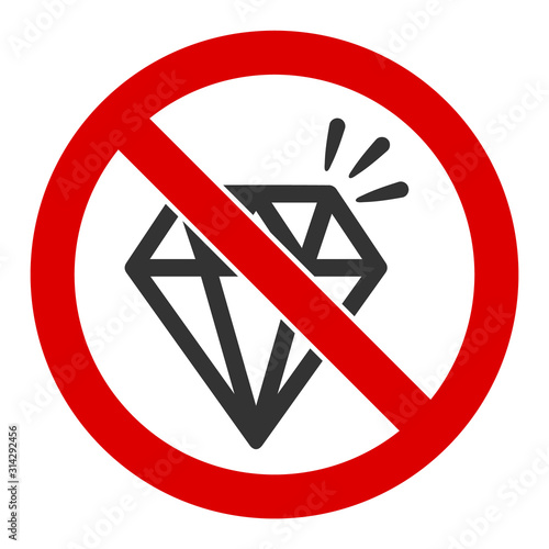 No brilliant vector icon. Flat No brilliant pictogram is isolated on a white background.