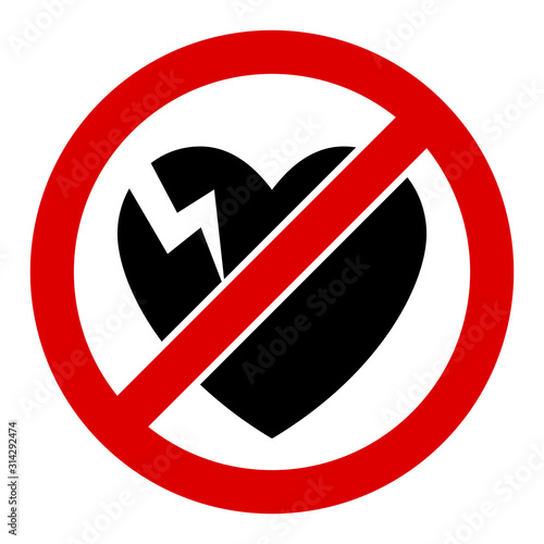 No broken heart vector icon. Flat No broken heart symbol is isolated on a white background.