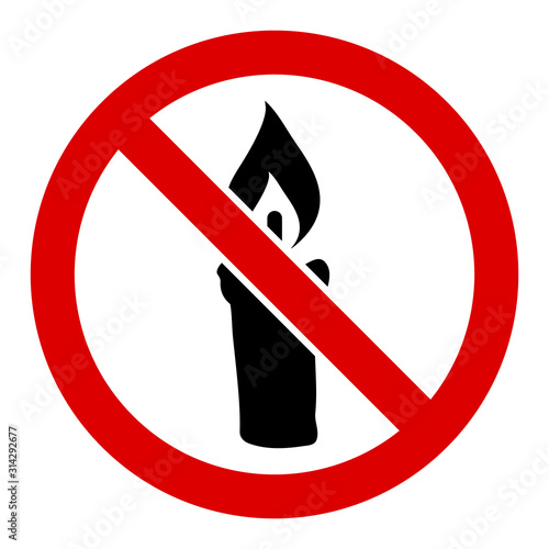 No candle vector icon. Flat No candle pictogram is isolated on a white background.