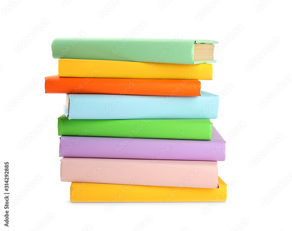 Stack of colorful books isolated on white Stack of colorful books isolated on white