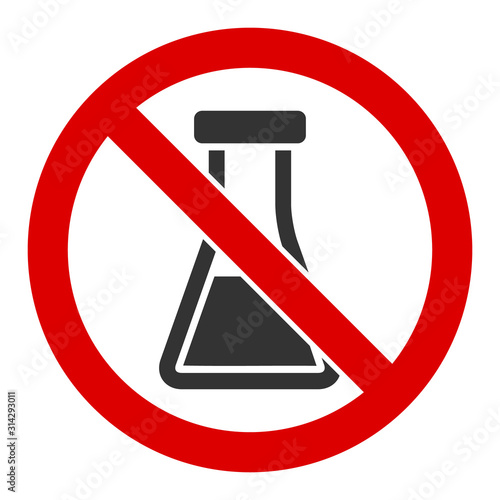 No chemical substance vector icon. Flat No chemical substance symbol is isolated on a white background.