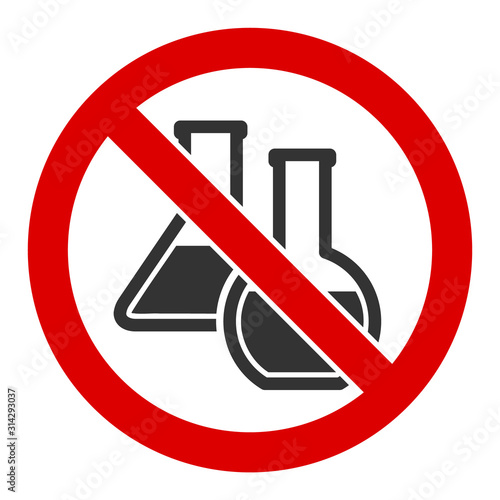No chemicals vector icon. Flat No chemicals symbol is isolated on a white background.