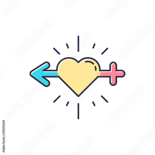 Libido racing color icon. Sex drive. Female and male erotic activity. Testosterone and esteron. Hypersexuality and sexual urge. Hormonal increase. Sexology. Isolated vector illustration