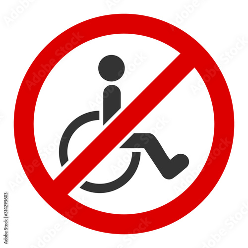 No disabled persons vector icon. Flat No disabled persons pictogram is isolated on a white background.