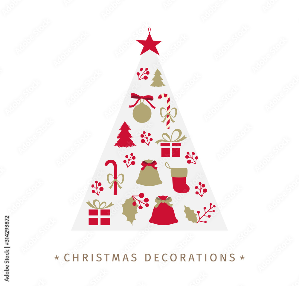 Vector set of christmas decorations isolated Vector set of christmas decorations isolated