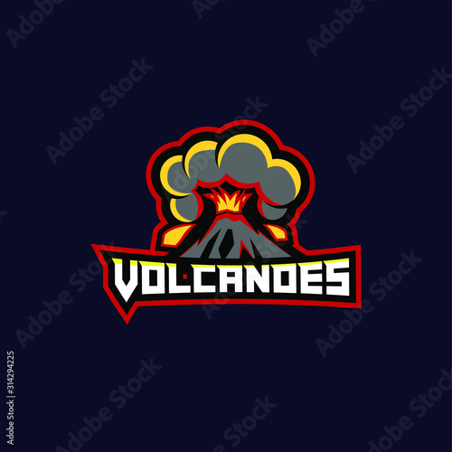 volcano lava sport logo design