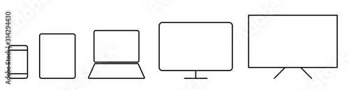 Mobile devices on white background