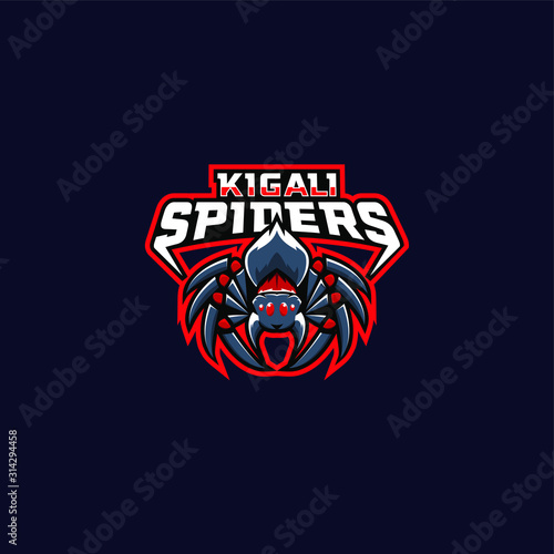 red spider sport logo design illustration