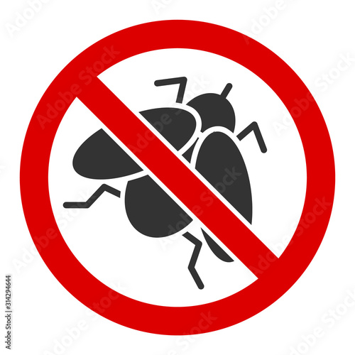 No fly insect vector icon. Flat No fly insect pictogram is isolated on a white background.