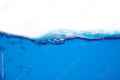 Splashed water surface