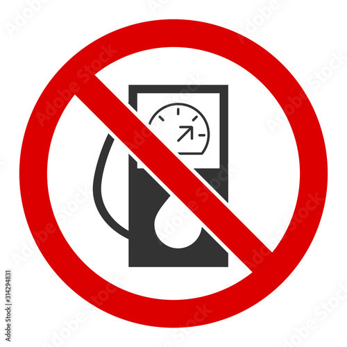 No gas station vector icon. Flat No gas station pictogram is isolated on a white background. photo