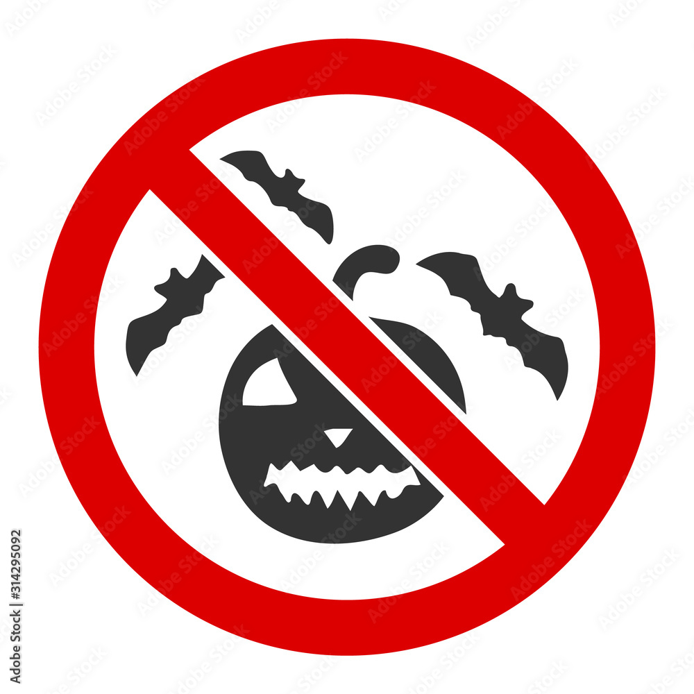 No Halloween vector icon. Flat No Halloween pictogram is isolated on a white background.