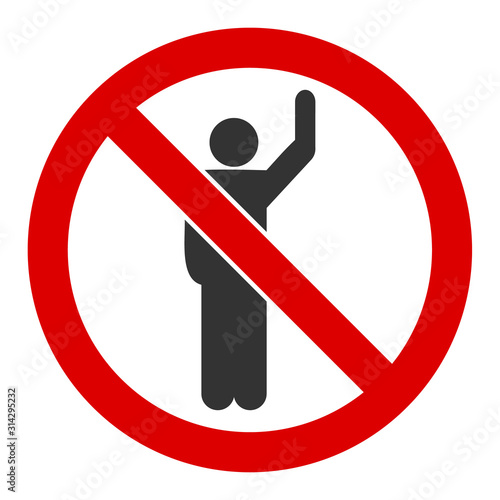 No hitchhike vector icon. Flat No hitchhike symbol is isolated on a white background.
