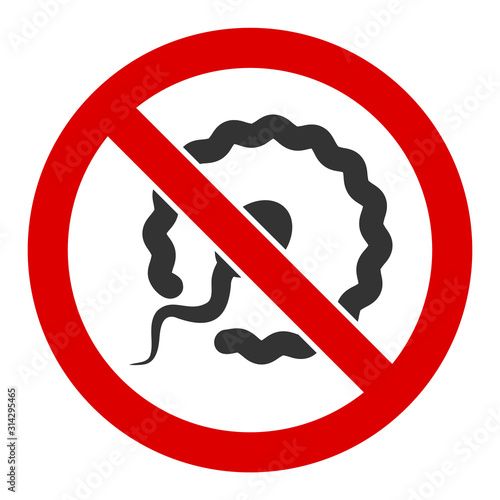 No insemination vector icon. Flat No insemination pictogram is isolated on a white background.