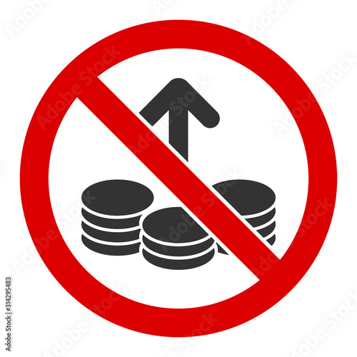 No investing vector icon. Flat No investing pictogram is isolated on a white background.