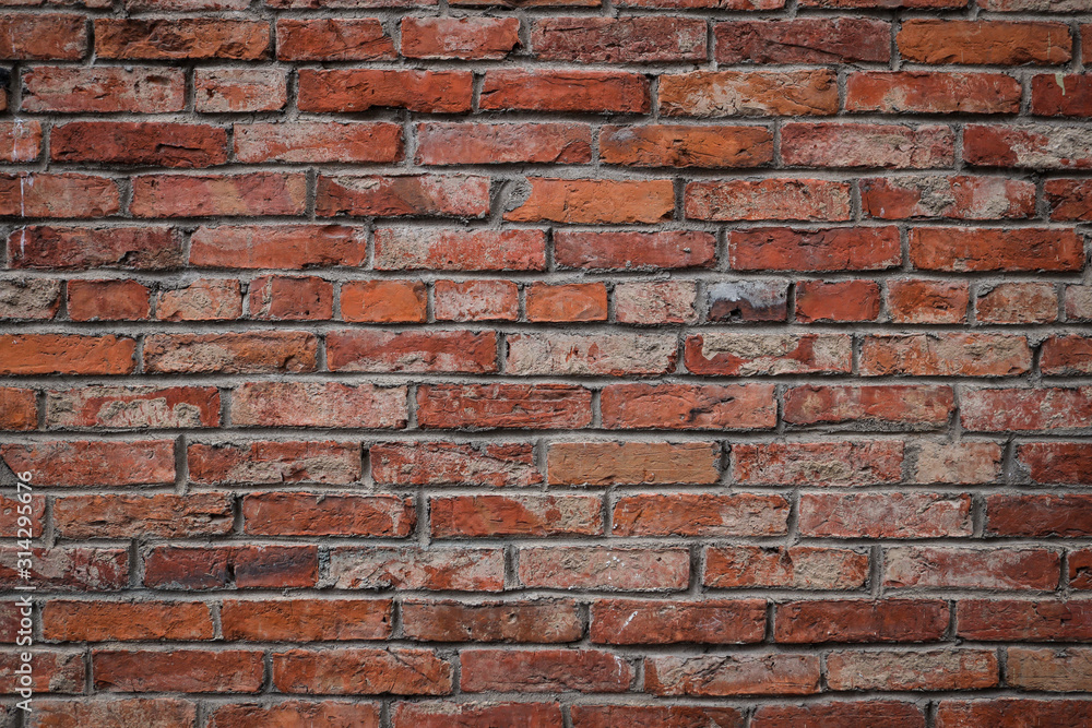 Countryside brick style old house orange wall. Countryside brick style old house orange wall.