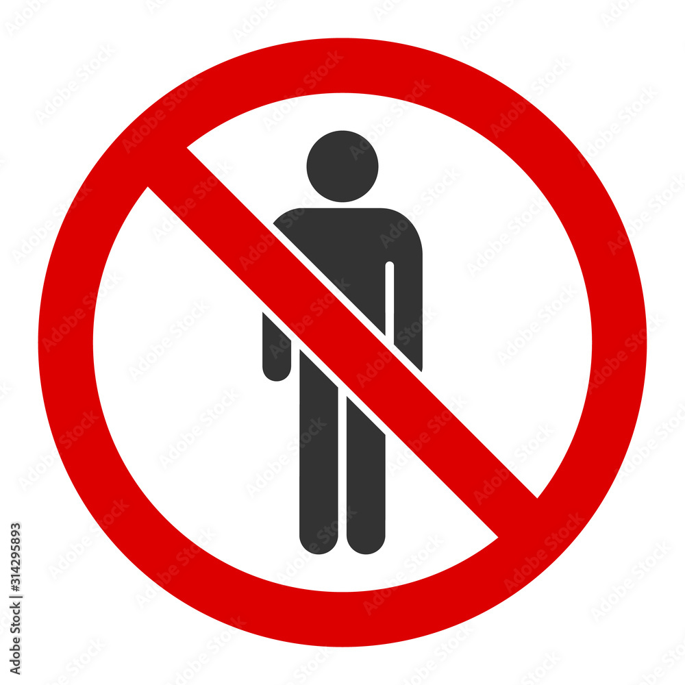 No man vector icon. Flat No man pictogram is isolated on a white background. No man vector icon. Flat No man pictogram is isolated on a white background.