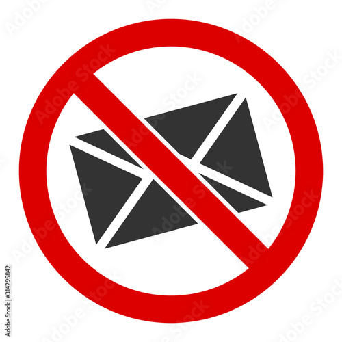 No mail vector icon. Flat No mail pictogram is isolated on a white background.