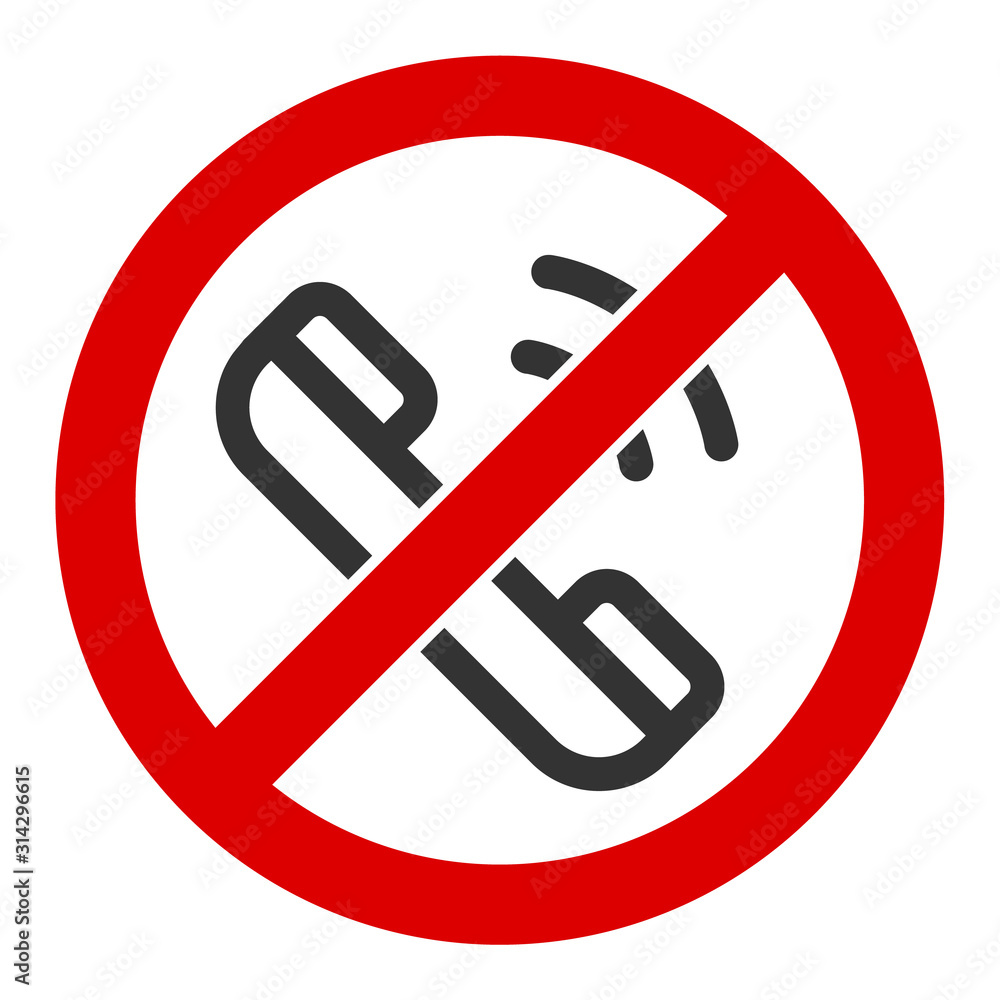 No phone calls vector icon. Flat No phone calls pictogram is isolated on a white background. No phone calls vector icon. Flat No phone calls pictogram is isolated on a white background.