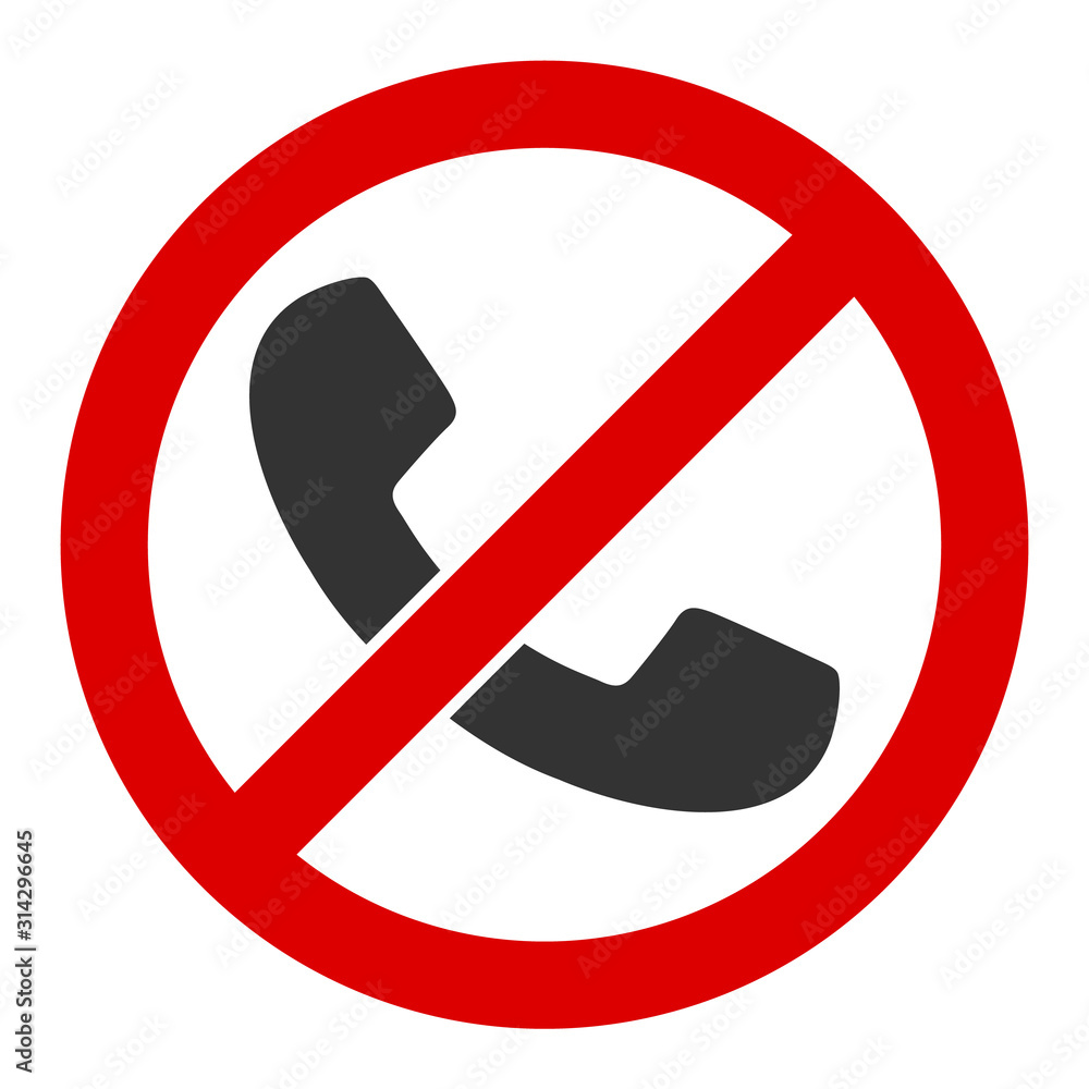 No phones vector icon. Flat No phones pictogram is isolated on a white background. No phones vector icon. Flat No phones pictogram is isolated on a white background.